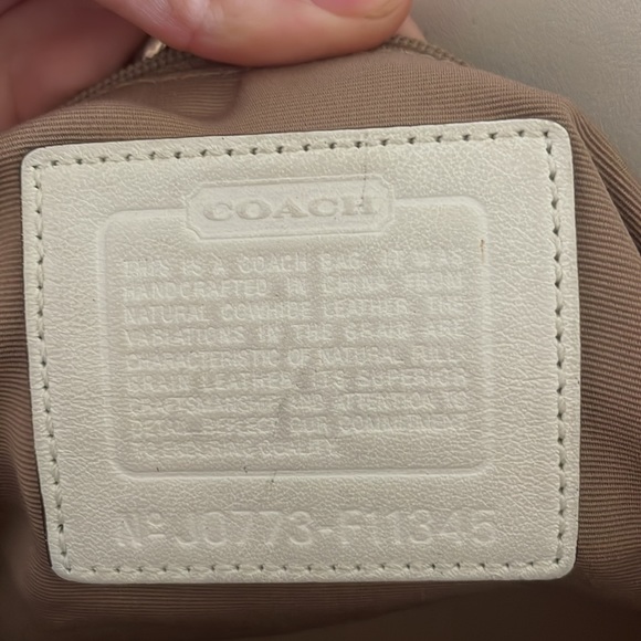 Vintage Green and White Coach Purse - Picture 2 of 6